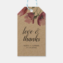 Casamento de buquê rosa-Floral Obrigado Etiquetas 