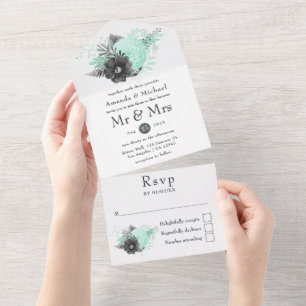 Casamento De Bússola Floral De Mint E Carvões Tudo