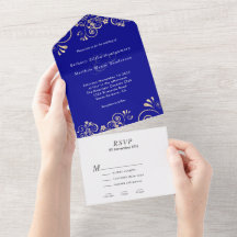 Casamento de Cabelo Azul Dourado Elegante