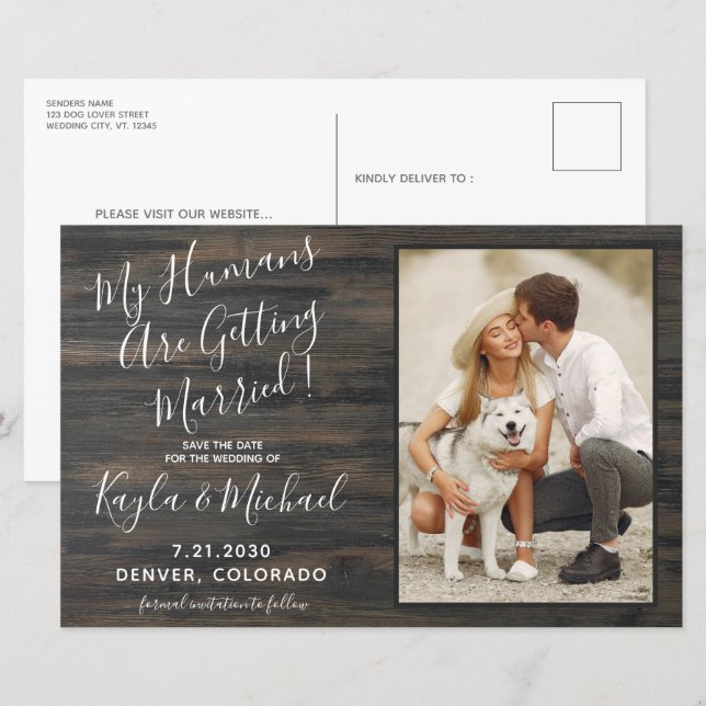 Casamento de Cachorro Pet Foto Casado com Meus Hum (Frente/Verso)