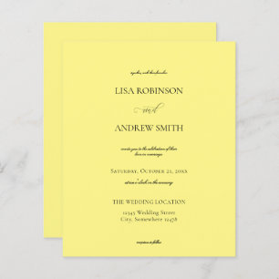 Casamento de Caligrafia Amarela de Orçamento