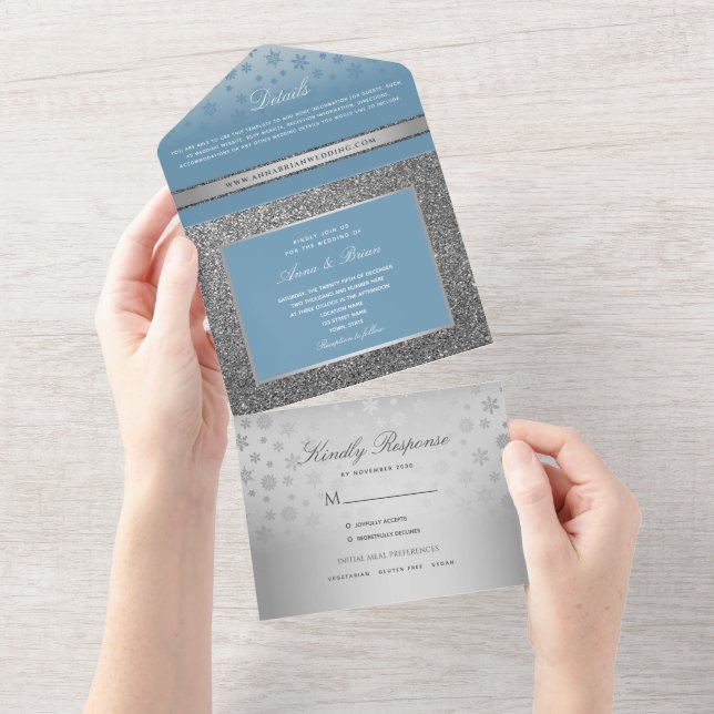 Casamento de Caligrafia Azul Empoeirado (Aba destacável)