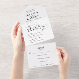 Casamento de Caligrafia Branca e Preta de Script E