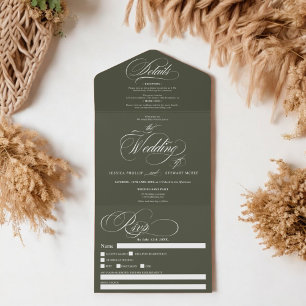 Casamento de caligrafia com guião elegante boho