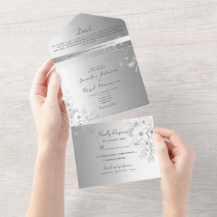 Casamento de Caligrafia da Cinza Vintage