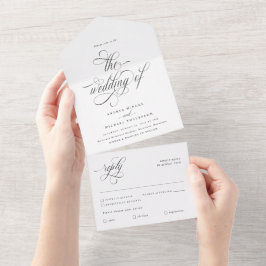 Casamento de Caligrafia Elegante de Luxo