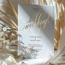 Casamento de Caligrafia em Ouro Luxuoso Roteiro El