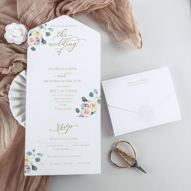 Casamento de Caligrafia Floral de Eucalipto (Criador carregado)
