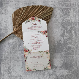 Casamento de Caligrafia Floral Rustic Summer