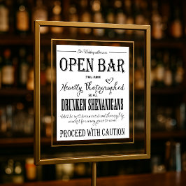 Casamento de Caligrafia Moderna impressão Bar Aber