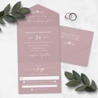 Casamento de Caligrafia Simples Mauve Elegante