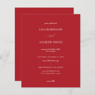 Casamento de Caligrafia Vermelha Orçamentária