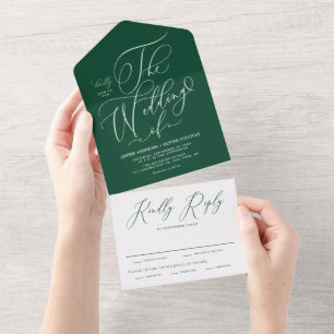 Casamento de Caligrafia Whimsical Emerald Elegant