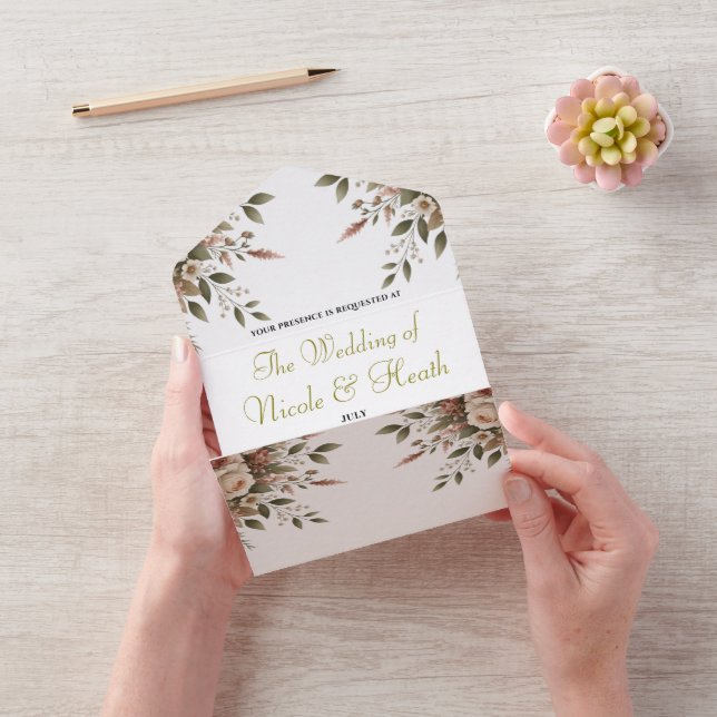 Casamento de canto floral branco e verde oliva ele (Video)