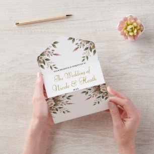 Casamento de Canto Floral Verde Oliva e Branco Ele