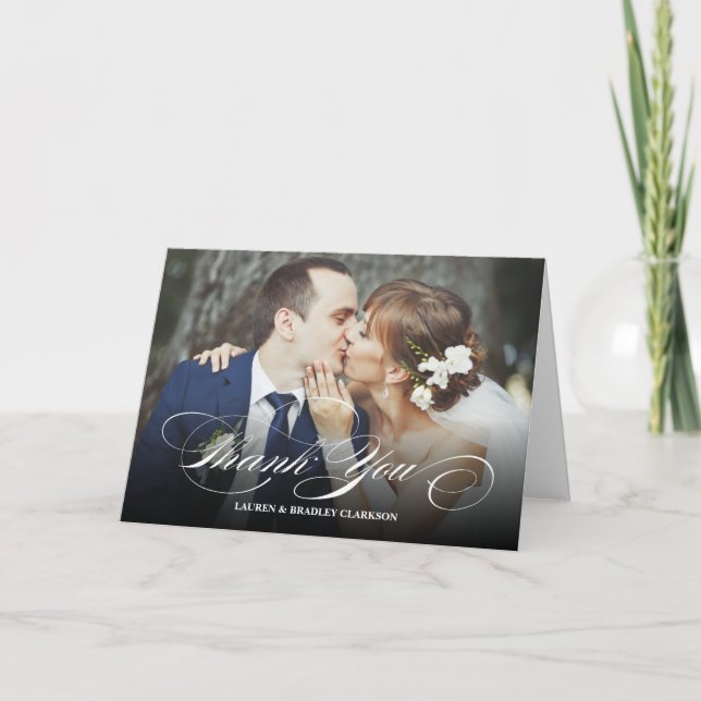 Casamento de Carta de Agradecimento Elegante com C (Frente)