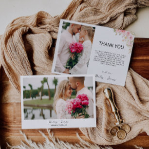 Casamento de Cartões de agradecimentos rosa