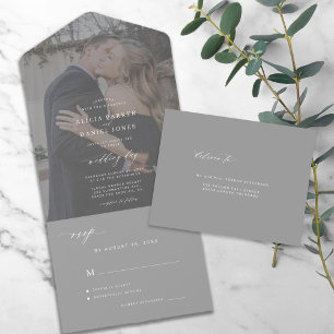 Casamento de carvão com cinza elegante moderno RSV