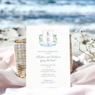 Casamento de Casais à Beira-Mar Convite de Chá de