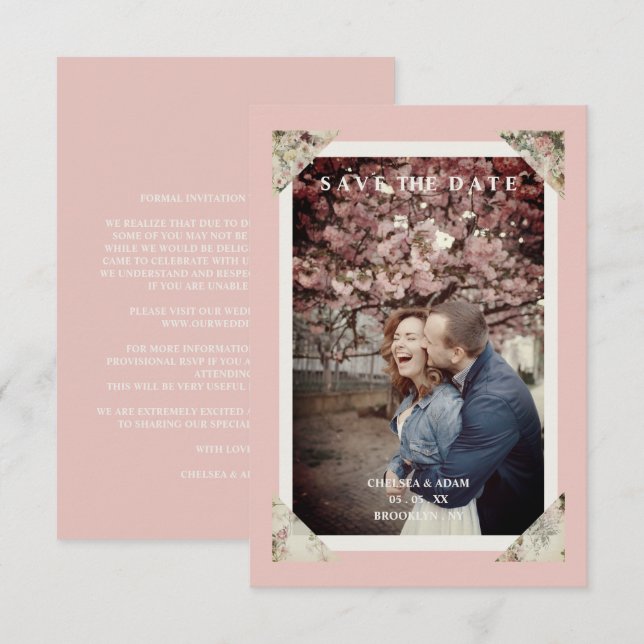 Casamento de Casal de Fotografia com Elegante Chic (Frente/Verso)