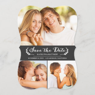 Casamento de Chalkboard Elegante Salve o Cartão de