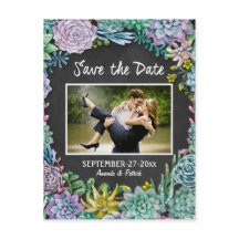 Casamento De Chalkboard Suculente Salve Os Cartões