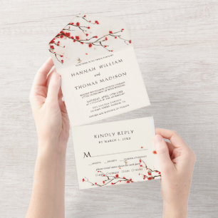 Casamento de Cherry Blossoms Watercolor