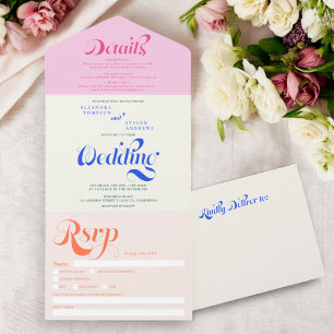 Casamento de chic com guião azul-rosa-rosa-azul-az