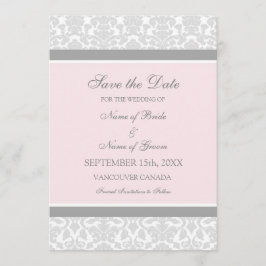 Casamento de Cinza rosa Salve o Cartão de Data