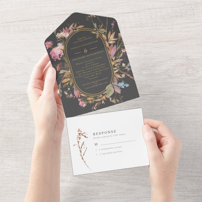 Casamento de Cinzas boêmicas e Dourado de flor sel (Aba destacável)