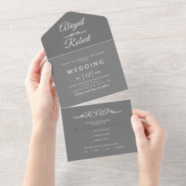 Casamento de cinzas de tipografia branca moderna
