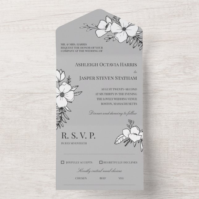 Casamento de cinzas e flores Bonito brancas (Interno)