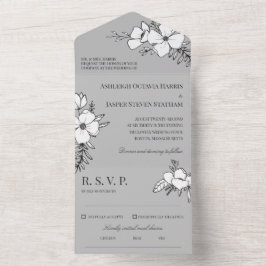 Casamento de cinzas e flores Bonito brancas