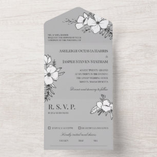 Casamento de cinzas e flores Bonito brancas