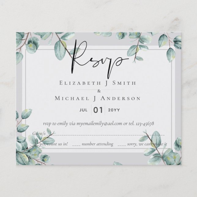 Casamento de Cinzas Eucalyptus Lilac Lemon (Frente)