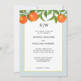 Casamento de Citrus Modernos com Convite Inicial
