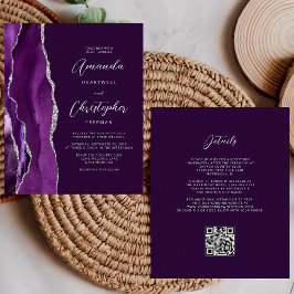 Casamento de Código QR de Agato de Prata Roxo do O