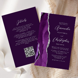 Casamento de Código QR de Agato de Prata Roxo do O