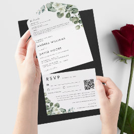 Casamento de Código QR de Eucalyptus RSVP Moderno