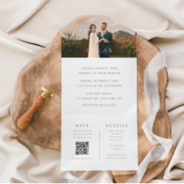 Casamento de Código QR de Foto Mínimo Clássico