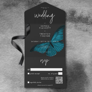 Casamento de Código QR de Mal Teal Mínima Escuro M