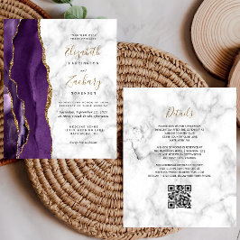 Casamento de Código QR de Marble de Agato Dourado 