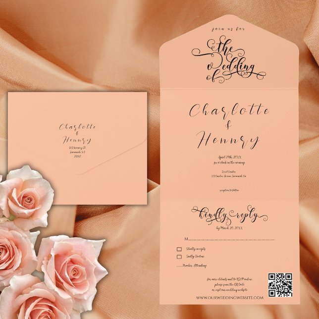 Casamento de Código QR de Pessegueira de Caligrafi (Criador carregado)