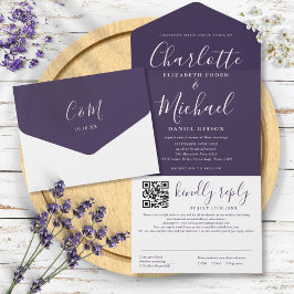 Casamento de Código QR de Script Elegante Moderno