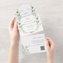 Casamento de Código QR de Vidraça Selvagem Elegant