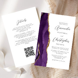 Casamento de Código QR do Agate Dourado Roxo de Or