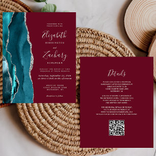 Casamento de Código QR do Agato de Prata de Teal d