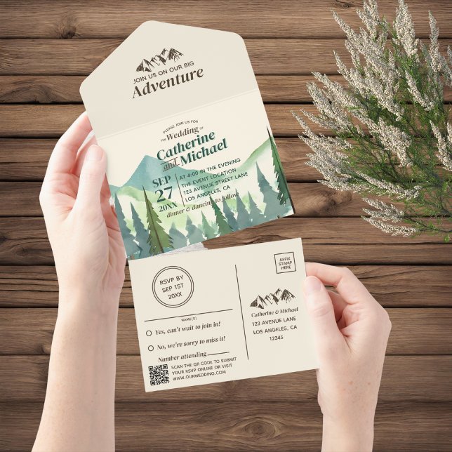 Casamento de Código QR do Aventura de Pine Forest  (Criador carregado)