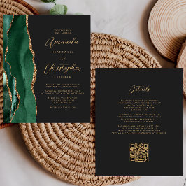 Casamento de Código QR Escuro de Agato Dourado Ver