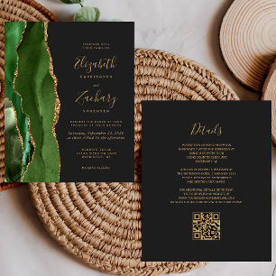 Casamento de Código QR Escuro de Agato Dourado Ver